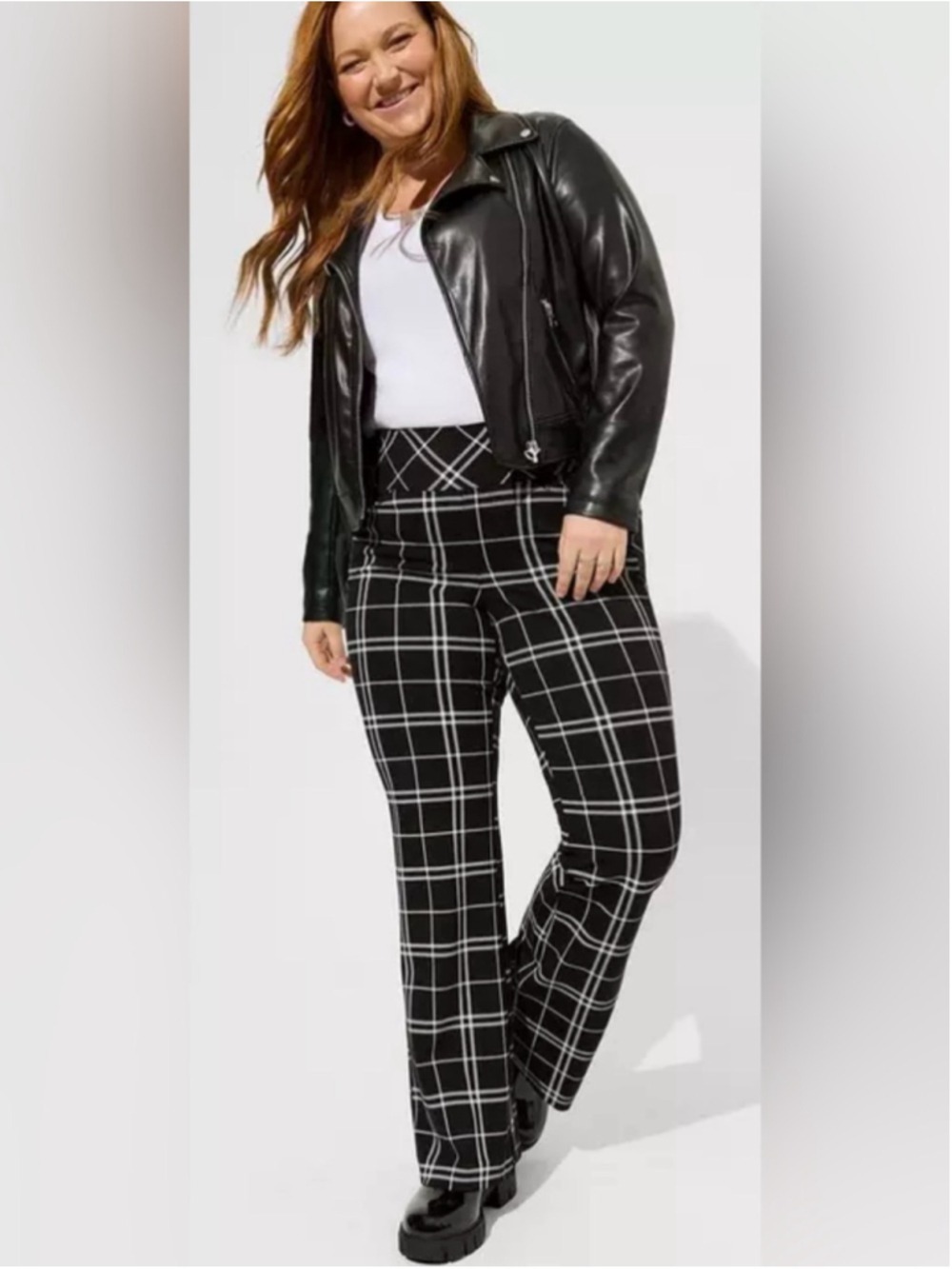 Torrid Studio Flare Pant Career Wear Windowpane Size 2X Regular